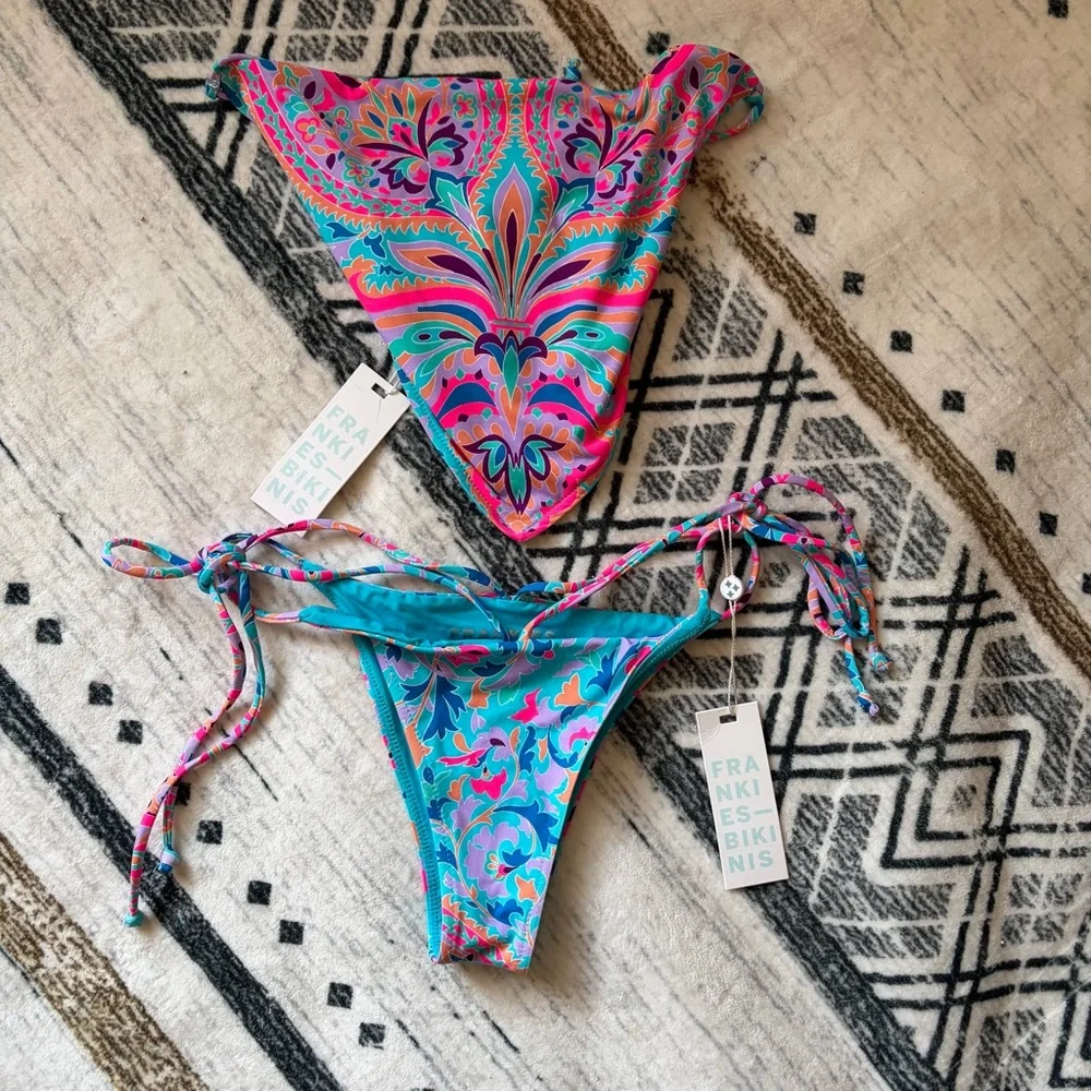 NWT Frankie’s Bikinis Halo Strapless Bikini Set size XS - Picture 4 of 11